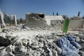 Les ruines d'un bâtiment frappé par les Etats-Unis dans la province d'Alep en Syrie le 1er juillet 2019
