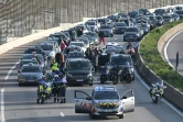 Manifestation de taxis le 29 janvier 2024 sur l'A50 à Marseille pour obtenir de l'Assurance maladie une renégociation du transport de patients