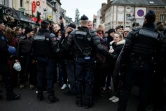 Les forces de l'ordre face aux manifestants rassemblés à Grand Bourgtheroulde, le 15 janvier 2019