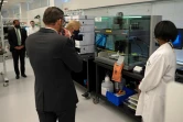 Le président américain Donald Trump visite le laboratoire Fujifilm Diosynth Biotechnologies, le 27 juillet 2020 à Morrisville, en Caroline du Nord