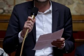 Le coordinateur de La France insoumise  Manuel Bompard, le 7 mars 2023 à l'Assemblée nationale à Paris  