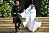 Le prince Harry et son épouse Meghan Markle lors de leur mariage, le 19 mai 2018 à Windsor