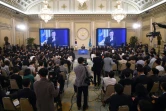 Conférence de presse du président sud-coréen Moon Jae-In à Séoul, le 17 août 2017