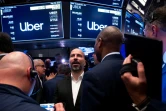Dara Khosrowshahi, le PDG d'Uber, sur le célèbre parquet du New York Stock Exchange pour le baptême boursier de l'entreprise