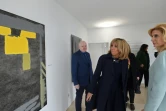 Photo de Brigitte Macron lors de la visite de la villa du couturier Azzedine Alaïa, le 1er février 2018 à Sidi Bou Saïd, près de Tunis