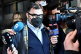 Le directeur juridique du FC Barcelone Roman Gomez Ponti lors d'un point presse à sa sortie d'un commissariat de la ville, le 2 mars 2021