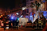 Policiers et pompiers sur les lieux d'une explosion dans une boulangerie, le 9 février 2019 à Lyon