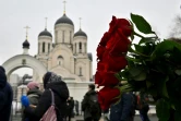 Arrivée des premiers participants pour la cérémonie d'adieu dans une église du district de Marino (sud-est de Moscou)  pour Alexei Navalny, le 1er mars 2024