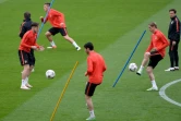 Les joueurs de l'Atletico Madrid à l'entraînement au Camp Nou, à la veille d'y affronter le Barça en Ligue des champions, le 4 avril 2016