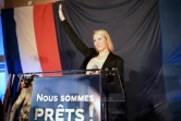 Marion Maréchal Le Pen fait un discours le 6 décembre 2015 au Pontet après l'annonce des résultats qui la place en tête avec 41% des voix en Paca