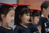 Cours de maintien pour les enfants mannequins, dans une école spécialisée, le 11 mai 2019 à Pékin