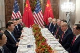 Les présidents chinois Xi Jinping (2e à gauche) et américain Donald Trump (2e à droite) et leurs délégations respectives à Buenos Aires le 1er décembre 2018.