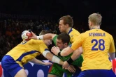 Les Suédois face à la Biélorussie, en 8e de finale du Mondial, le 22 janvier 2017 à Lille