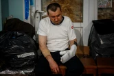 Un soldat ukrainien blessé dans une antenne médicale près de la ville ukrainienne de Bakhmout, le 4 mai 2023 