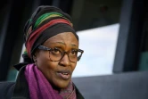 La directrice d'Oxfam International, Winnie Byanyima, au cours d'une interview avec l'AFP, le 21 janvier 2019 à Davos