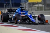 Le revenant Fernando Alonso au volant de son Alpine (ex-Renault) participe aux essais de pré-saison sr le circuit de Sakhir, le 14 mars 2021