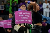 Manifestation à l'occasion de la Journée internationale des droits des femmes, le 8 mars 2020 à Bogota, en Colombie