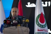 Le ministre irakien du Pétrole Thamer al-Ghadbane lors d'un discours prononcé le 4 septembre 2019 depuis le champ gazier de Roumaila, dans la province méridionale de Bassora