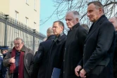 Le président polonais Andrzej Duda (d) et Adam Michnik, un ancien opposant assistent à une cérémonie marquant le 50è anniversaire de la révolte étudiante à Varsovie, le 8 mars 2018