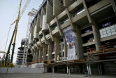 Le stade Santiago Bernabeu, celui du Real Madrid, en pleine rénovation le 4 mars 2021 à Madrid
