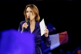Valérie Hayer, tête de liste de la majorité présidentielle aux européennes, lors d'un meeting de campagne, le 1er juin 2024 à Aubervilliers, en Seine-Saint-Denis