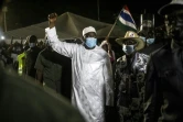 Le président gambien sortant Adama Barrow durant un dernier meeting de campagne, à Banjul le 2 décembre 2021