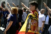Manifestation contre l'exhumation des restes de Franco devant son mausolée près de Madrid, le 15 juillet 2018
