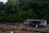 Une maison endommagée par les inondations près de Jackson, le 31 juillet 2022 dans le Kentucky