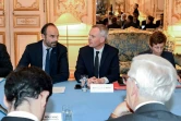 Le Premier ministre Edouard Philippe (g) et le ministre de la Transition écologique François de Rugy, le 29 novembre 2018 à l'Hôtel Matignon, à Paris
