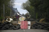 Des barricades érigées sur une route dans la ZAD de Notre-Dame-des-Landes, le 12 avril 2018