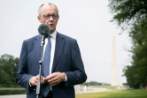 Le chancelier allemand Friedrich Merz s'adresse aux journalistes après sa rencontre à la Maison Blanche avec le président américain Donald Trump à Washington, DC, le 5 juin 2025