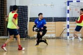 Le gardien de but brésilien de l'équipe de futsal du Kairat Almaty, à l'entrainement, le 18 mars 2021 à Almaty (Kazakhstan)