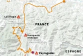 Carte du parcours de la 17e étape du Tour de France 2022, entre Saint-Gaudens et Peyragudes, le 20 juillet 2022