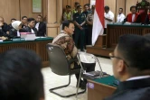 Le gouverneur chrétien Basuki Thahaja Purnama assis face à ses juges au tribunal 13 décembre 2016 à Jakarta