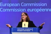 La Commissaire européenne au Commerce, Cecilia Malmström, donne une conférence de presse à Bruxelles le 1er juin 2018