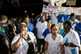 Manifestation du personnel de l'hôpital de  Cayenne, le 29 mars 2017 à Cayenne