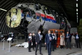 Reconstitution de l'épave du MH17 de Malaysia Airlines, le 26 mai 2021 à Gilze-Rijen, aux Pays-Bas