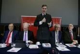 Le député conservateur Jacob Rees-Mogg, opposant au plan de Theresa May pour le Brexit, durant une conférence de presse le 20 novembre 2018