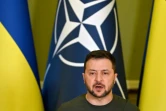 Le président ukrainien Volodymyr Zelensky lors d'une conférence de presse avec le secrétaire général de l'Otan, Jens Stoltenberg, le 28 septembre 2023 à Kiev