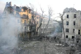 Bâtiments endommagés par une frappe de missiles russes sur Lviv, dans l'ouest de l'Ukraine, le 4 septembre 2024