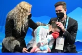 La patineuse russe Kamila Valieva, en pleurs après sa 4e place à l'issue du programme libre aux Jeux olympiques de Pékin, le 17 février 2022
