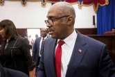 Le Premier ministre haïtien Jack Guy Lafontant arrive à la Chambre des députés à Port-au-Prince le 14 juillet 2018