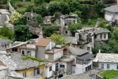 Vue des ruines de la maison Lolomani à Gjirokastra, le 15 juin 2018 en Albanie