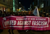 Manifestation à Berlin, le 5 février 2020, après l'élection du président du land de Thuringe avec les voix de l'extrême droite