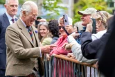 Le roi Charles III lors d'une visite au Discovery Centre à Tomintoul, en Écosse, le 13 septembre 2023