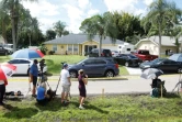 Des journalistes devant la maison de Brian Laundrie, à North Port, en Floride, le 20 septembre 2021