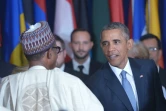 Le président Barack Obama et le président nigérian Muhammadu Buhari le 28 septembre 2015 à l'Onu à New York 