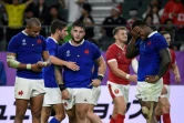 Le dépit des joueurs français battus par le pays de Galles en quart de finale de la Coupe du monde, le 20 octobre 2019 à Oita (Japon) 