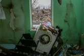 Une maison détruite par une attaque des forces russes dans le village de Bachtanka, près de Mykolaïv, le 27 mars 2022 en Ukraine