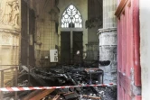 Les dégâts causés par un incendie dans la cathédrale de Nantes, le 18 juillet 2020 